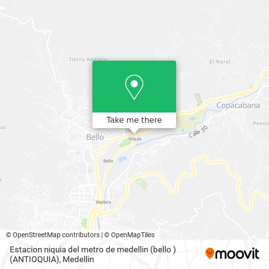 Estacion niquia del metro de medellin (bello )(ANTIOQUIA) map