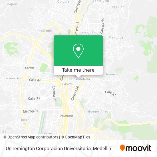 Mapa de Uniremington Corporación Universitaria
