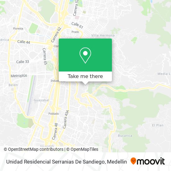 Mapa de Unidad Residencial Serranias De Sandiego