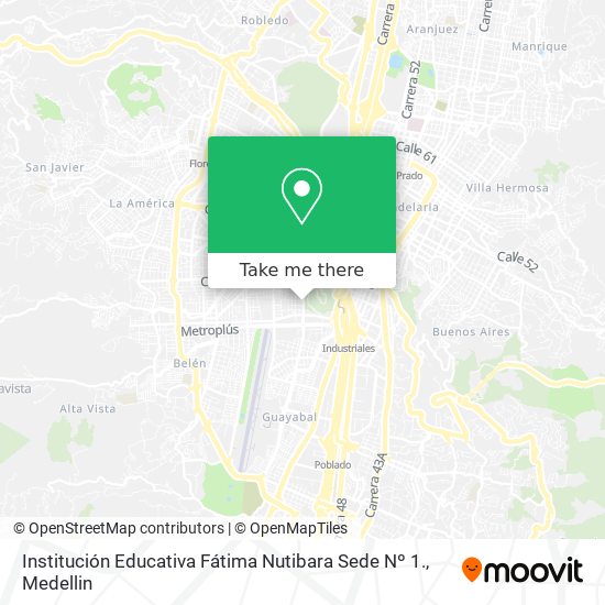 Institución Educativa Fátima Nutibara Sede Nº 1. map