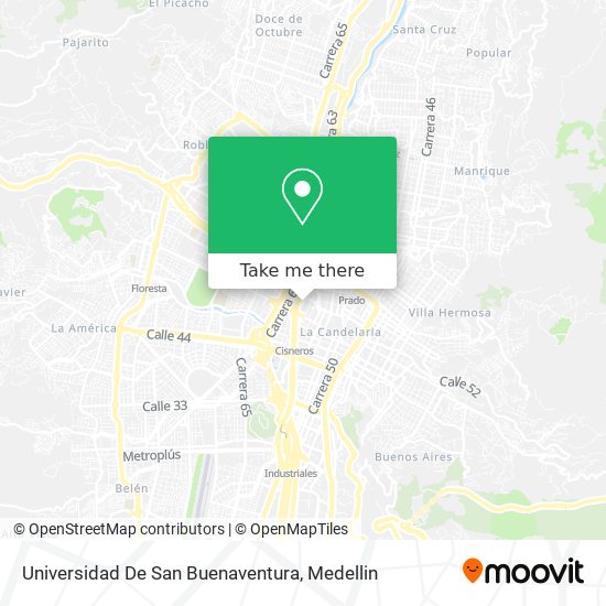 Mapa de Universidad De San Buenaventura