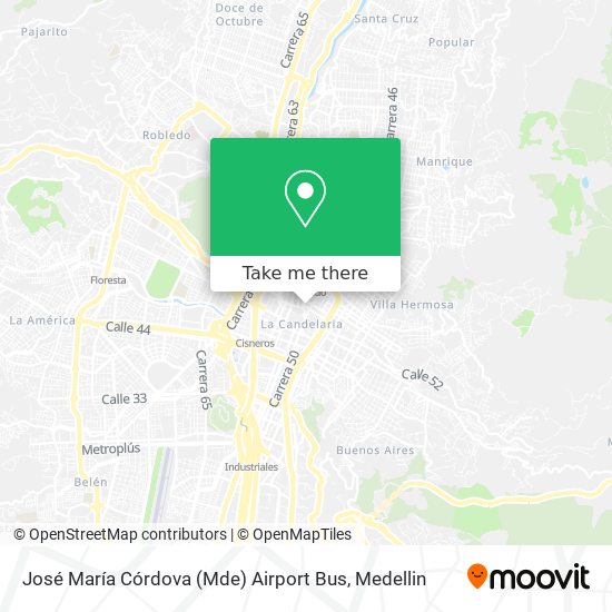 José María Córdova (Mde) Airport Bus map