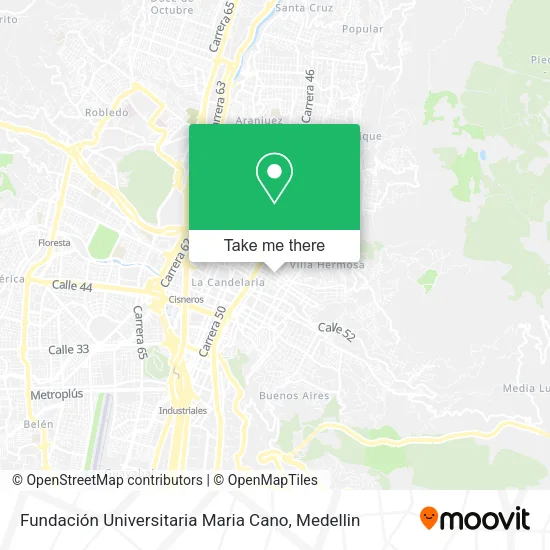 Mapa de Fundación Universitaria Maria Cano