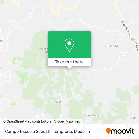 Campo Escuela Scout El Temprano map