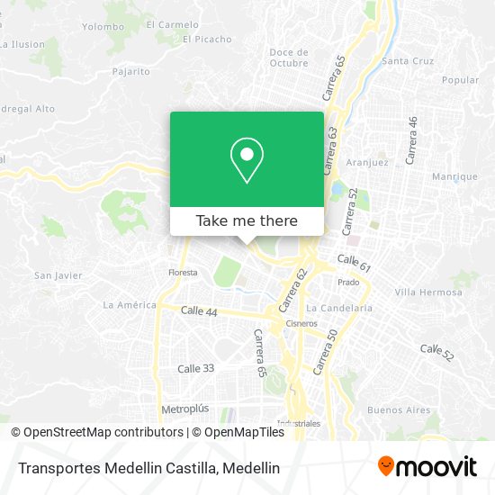 Transportes Medellin Castilla map