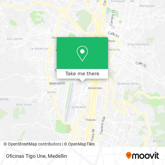 Mapa de Oficinas Tigo Une