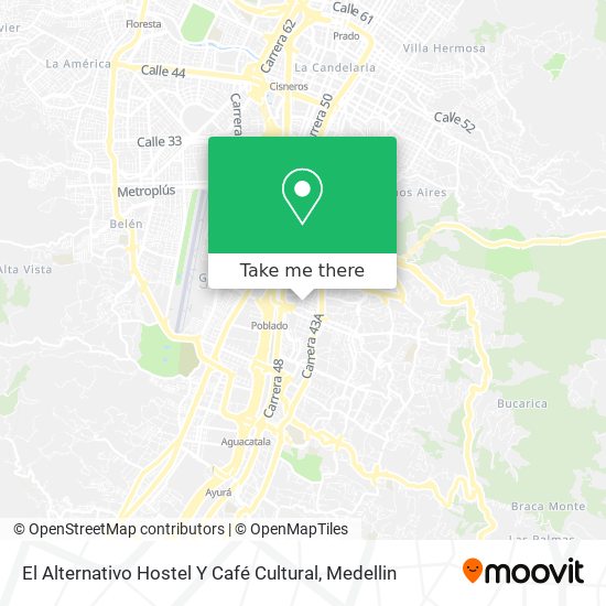 Mapa de El Alternativo Hostel Y Café Cultural