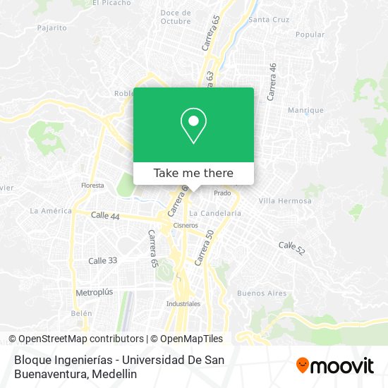 Bloque Ingenierías - Universidad De San Buenaventura map