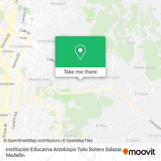 Mapa de Institución Educativa Arzobispo Tulio Botero Salazar