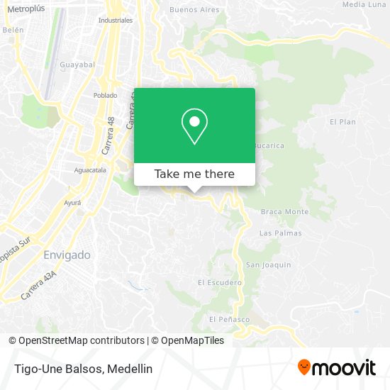 Tigo-Une Balsos map