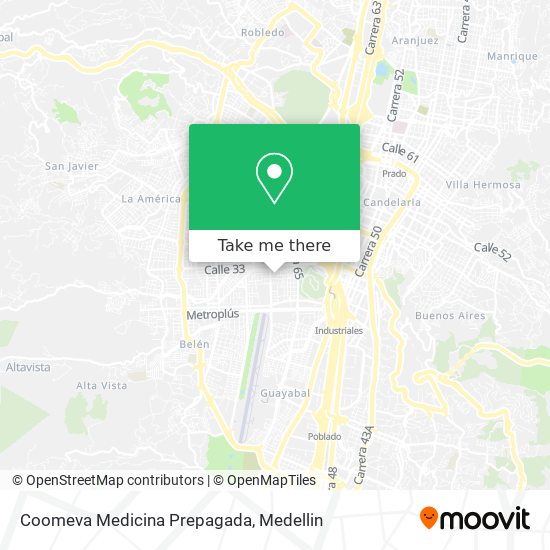 Mapa de Coomeva Medicina Prepagada