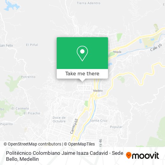 Mapa de Politécnico Colombiano Jaime Isaza Cadavid - Sede Bello