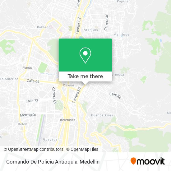 Mapa de Comando De Policia Antioquia