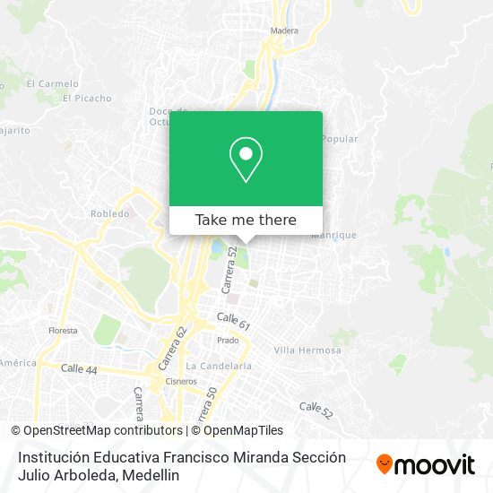 Mapa de Institución Educativa Francisco Miranda Sección Julio Arboleda