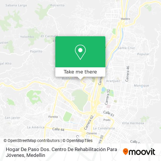 Hogar De Paso Dos. Centro De Rehabilitación Para Jóvenes map