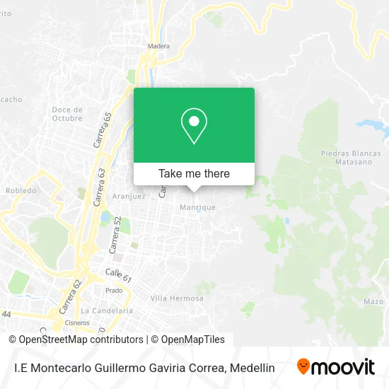 I.E Montecarlo Guillermo Gaviria Correa map