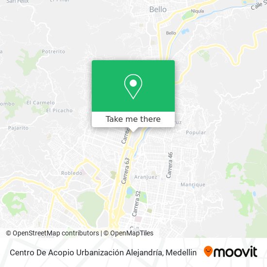 Mapa de Centro De Acopio Urbanización Alejandría