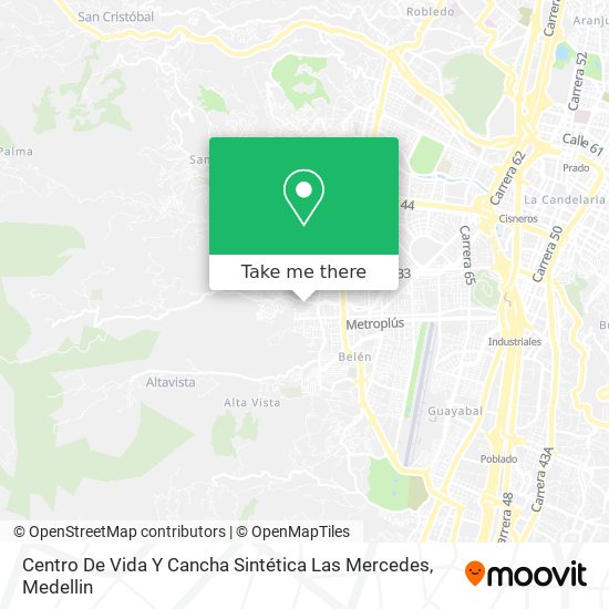 Mapa de Centro De Vida Y Cancha Sintética Las Mercedes