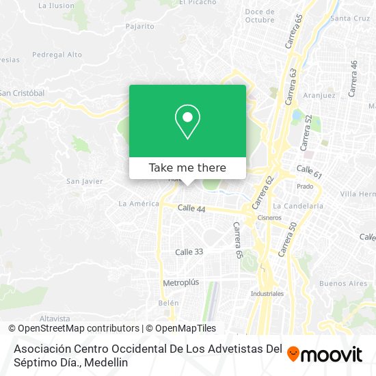 Mapa de Asociación Centro Occidental De Los Advetistas Del Séptimo Día.