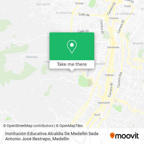 Mapa de Institución Educativa Alcaldía De Medellín Sede Antonio José Restrepo