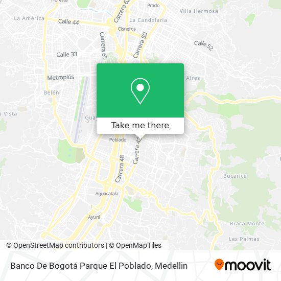 Mapa de Banco De Bogotá Parque El Poblado