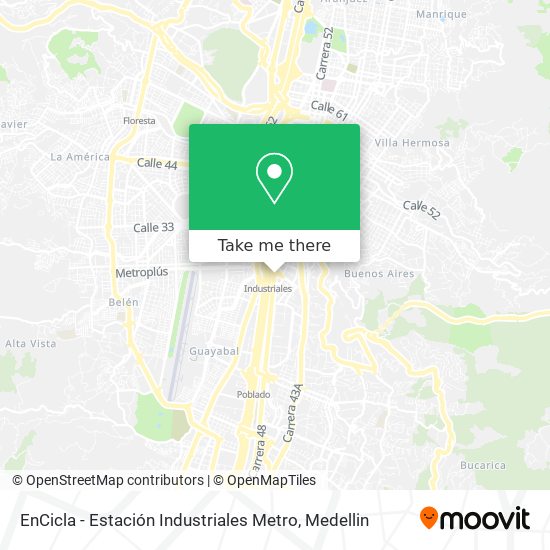 Mapa de EnCicla - Estación Industriales Metro