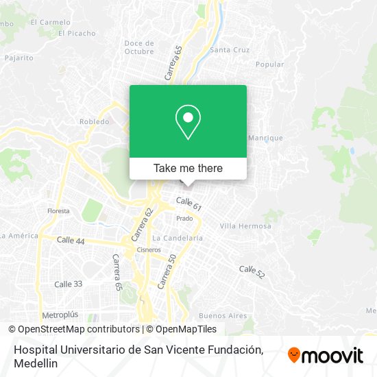 Hospital Universitario de San Vicente Fundación map