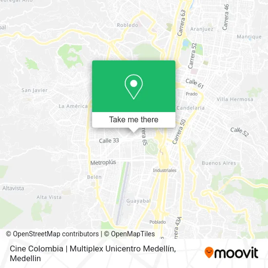 Cine Colombia | Multiplex Unicentro Medellín map