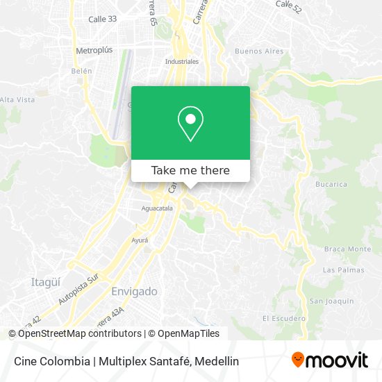 Mapa de Cine Colombia | Multiplex Santafé