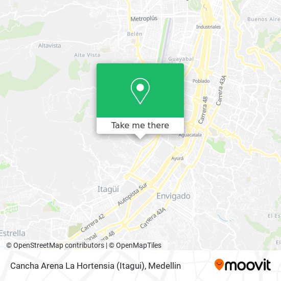 Mapa de Cancha Arena La Hortensia (Itagui)