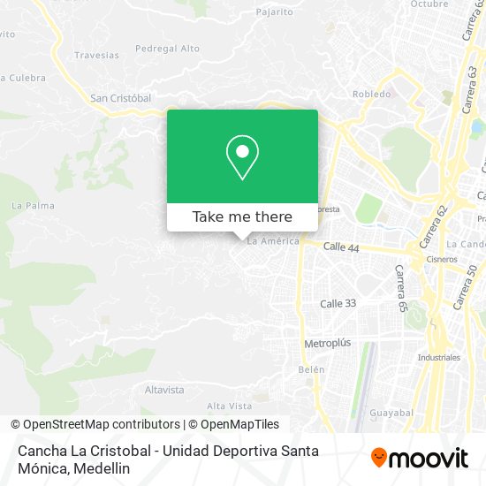 Cancha La Cristobal - Unidad Deportiva Santa Mónica map