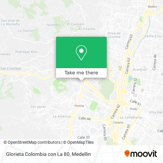 Glorieta Colombia con La 80 map