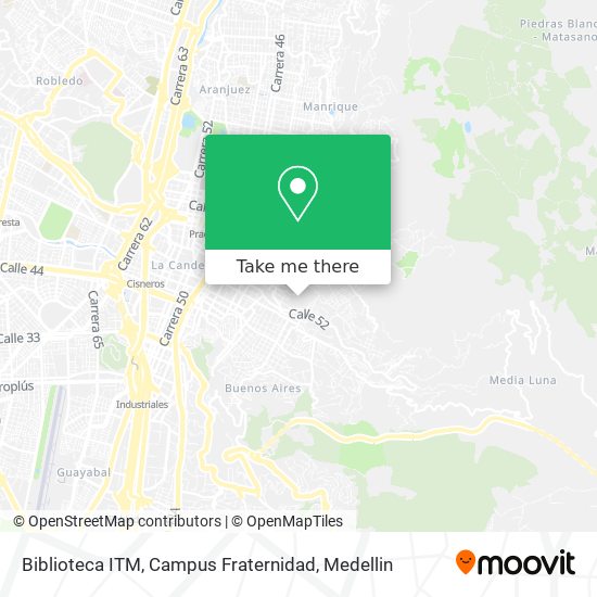 Biblioteca ITM, Campus Fraternidad map