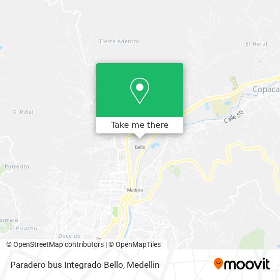 Paradero bus Integrado Bello map