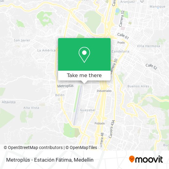 Mapa de Metroplús - Estación Fátima