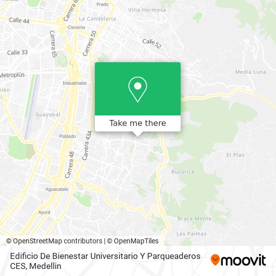 Mapa de Edificio De Bienestar Universitario Y Parqueaderos CES