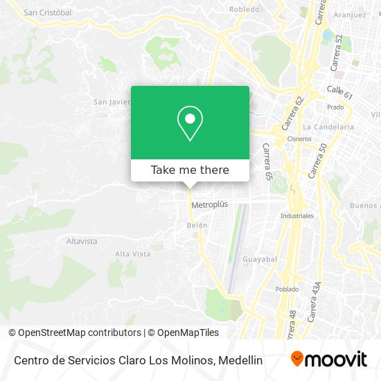 Mapa de Centro de Servicios Claro Los Molinos