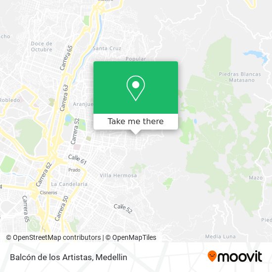 Mapa de Balcón de los Artistas