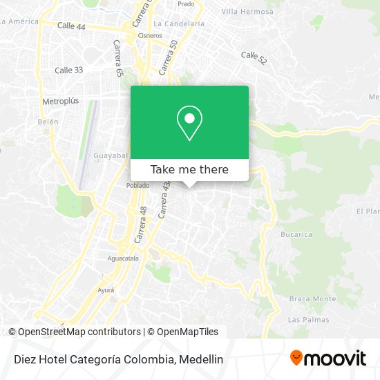 Mapa de Diez Hotel Categoría Colombia