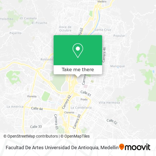 Facultad De Artes Universidad De Antioquia map