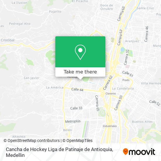 Cancha de Hockey Liga de Patinaje de Antioquia map