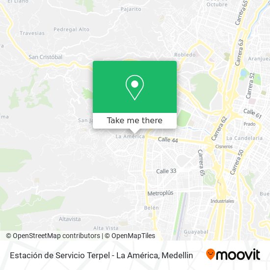 Estación de Servicio Terpel - La América map