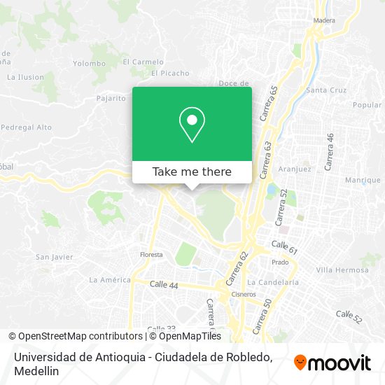 Mapa de Universidad de Antioquia - Ciudadela de Robledo