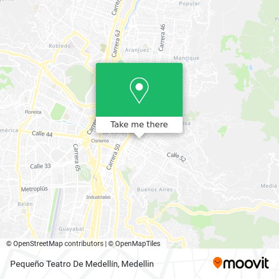 Mapa de Pequeño Teatro De Medellín