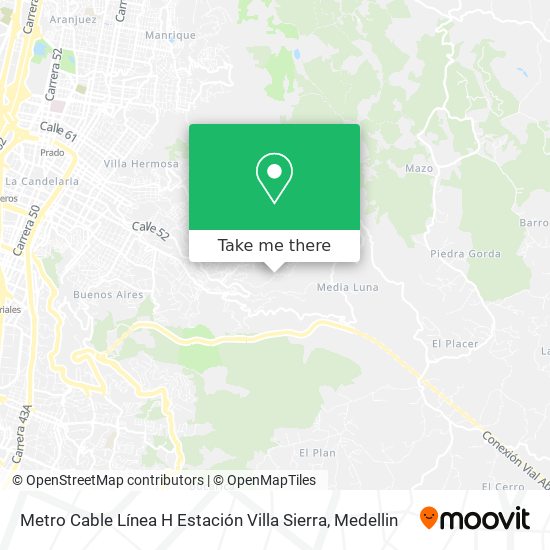 Mapa de Metro Cable Línea H Estación Villa Sierra