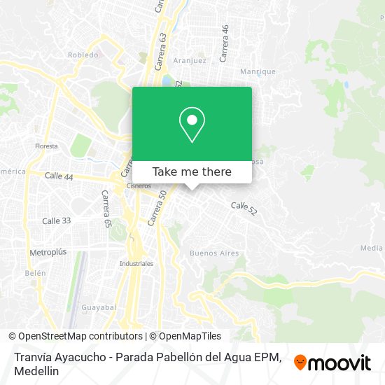 Tranvía Ayacucho - Parada Pabellón del Agua EPM map