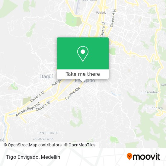 Tigo Envigado map