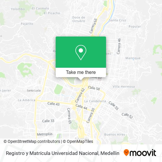 Registro y Matrícula Universidad Nacional map