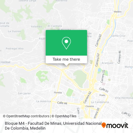 Bloque M4 - Facultad De Minas, Universidad Nacional De Colombia map