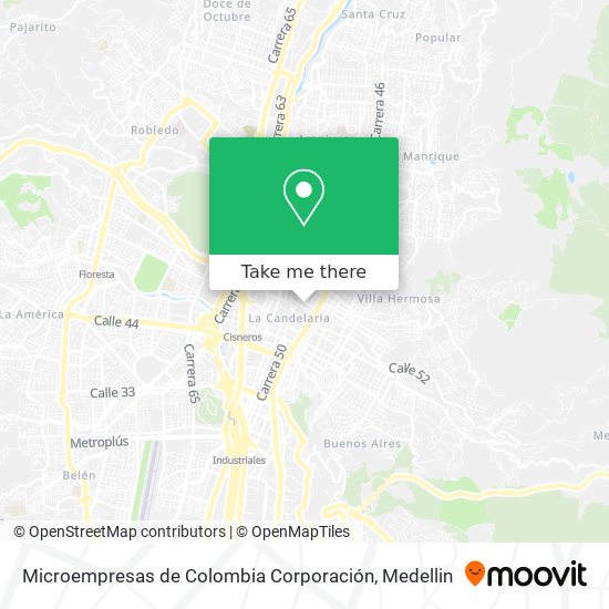 Microempresas de Colombia Corporación map